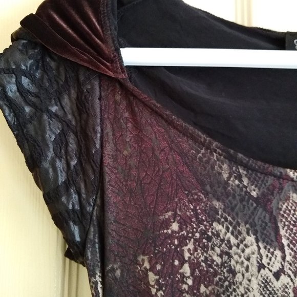 Vintage 00s maxi hooded faux leather velvet dress NWOT - Picture 7 of 14